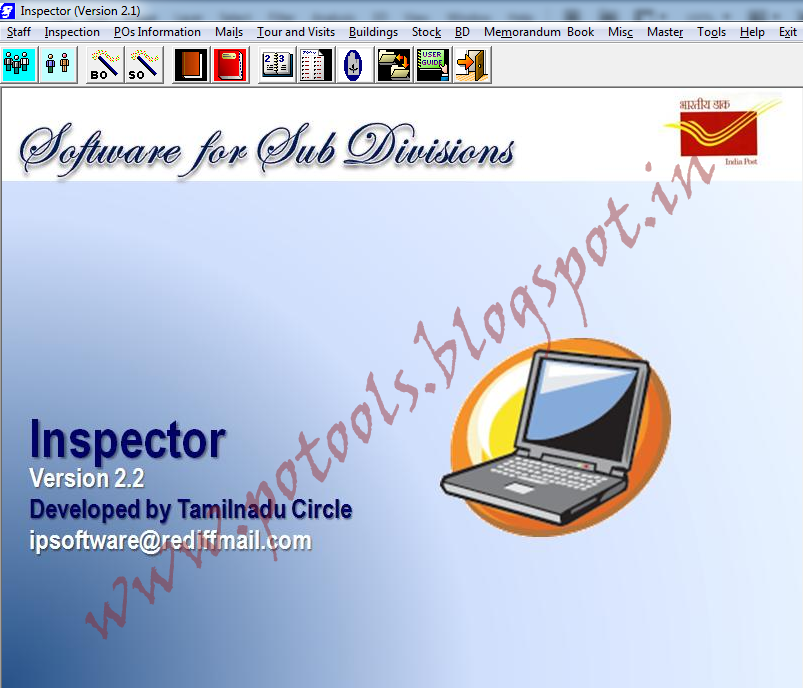 Sub Division Inspector software for Inspector of posts
