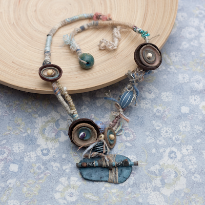 rRradionica: Twig & twine 2.0 (M&A blue) . Handmade necklace