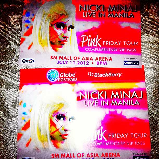 Nicki Minaj Pink Friday Tour Ticket Design Photo