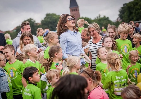 Crown Princess Mary attended the Children's Relay 2017 held at the Fælledparken in Copenhagen as patron of the Mary Foundation