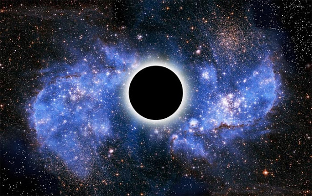 ilustração artística do buraco negro supermassivo central da Via Láctea