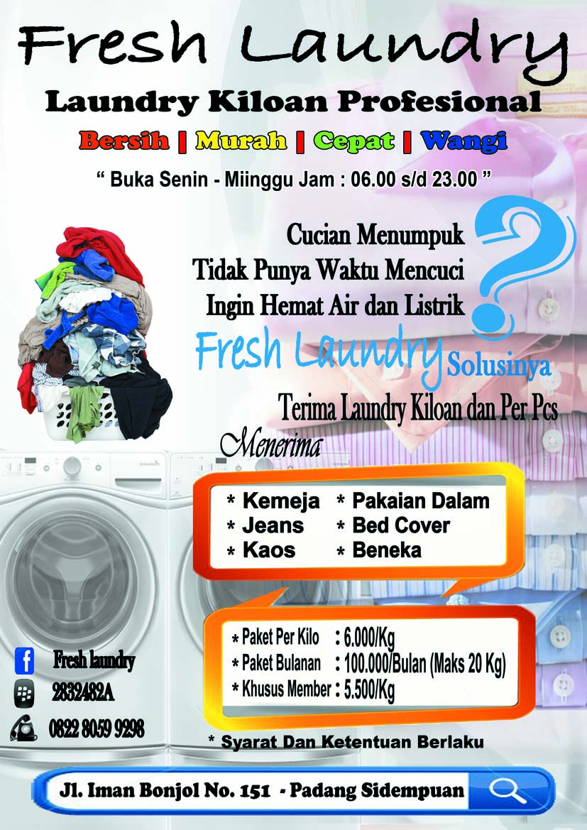 Laundry kiloan padang sidempuan "Fresh Laundry"