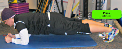 plank on forearms