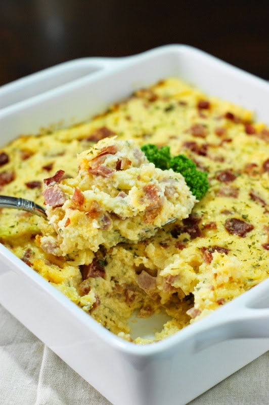 Ham & Cheese Grits Casserole (... & kissing a giraffe) The Kitchen is My Playground