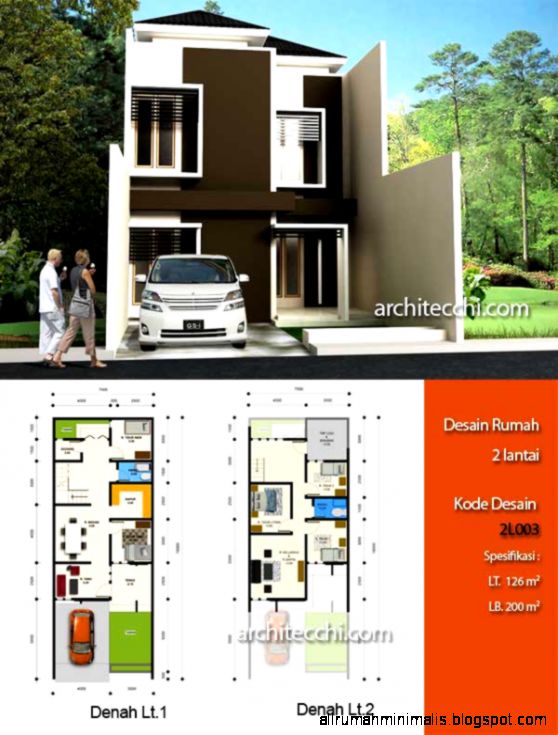 Gambar Denah Rumah Minimalis Modern 2 Lantai 2015