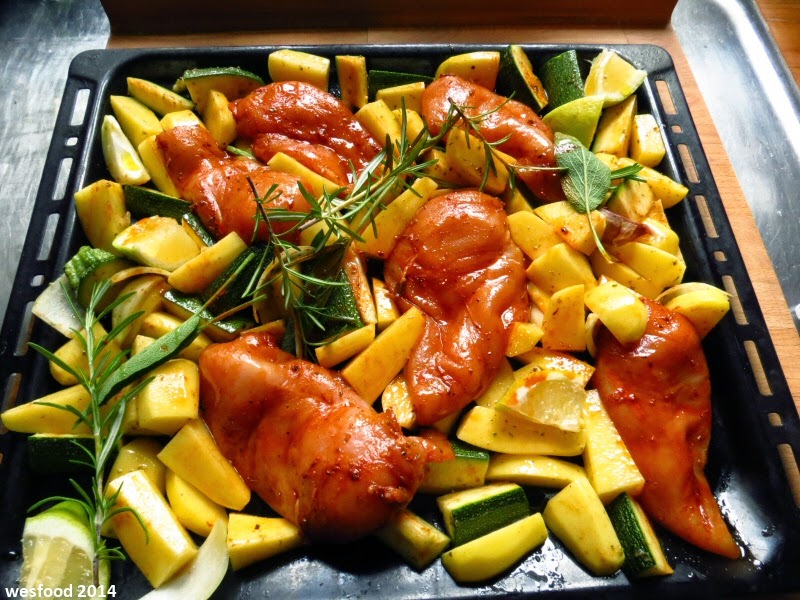 WesFood Hähnchenbrust mit KartoffelZucchiniGemüse aus dem Ofen