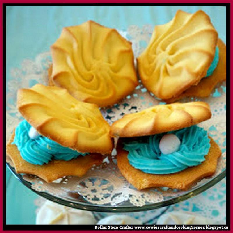 Dollar Store Crafter Shortbread Sand Dollar 'Pearl In Oyster' Cookies