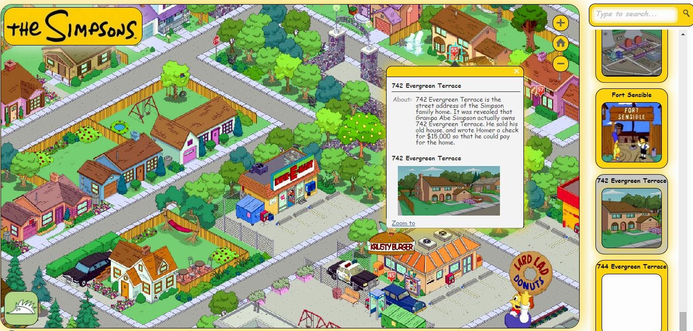 Simpsons Village Map