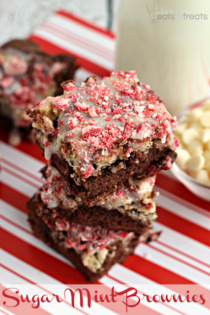 Sugar Mint Brownies Chewy delicious mix of brownies and sugar cookie loaded peppermint 20 Festive Holiday Treats 56
