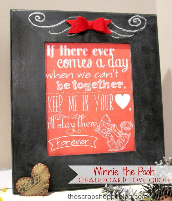 Winnie the Pooh chalkboard art print