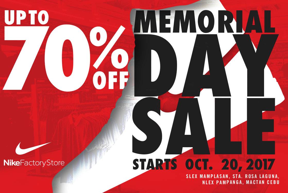 Manila Shopper: Nike Factory Outlet Stores Memorial Day SALE: Oct 2017