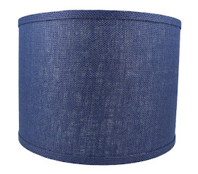 2017 Home Decor Trends Navy blue burlap drum lampshade