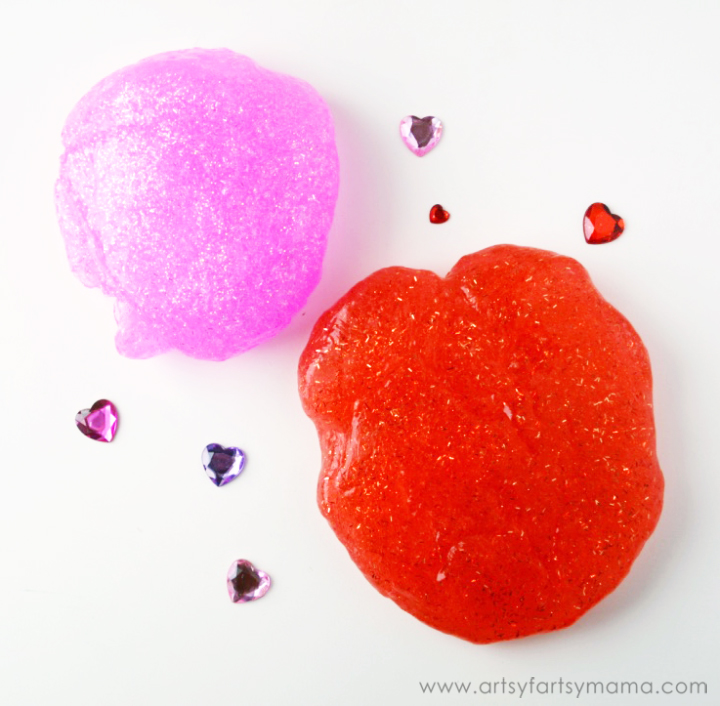 3-Ingredient Sparkly Valentine Slime at artsyfartsymama.com