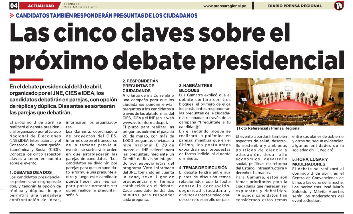 GRUPO INICIATIVA ANTICORRUPCION ILO Las cinco claves sobre el próximo