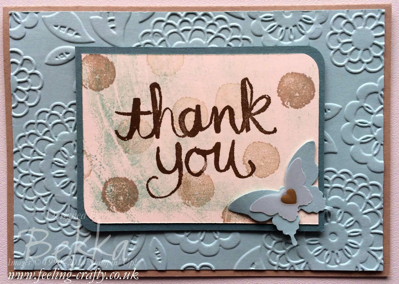 Work of Art with Watercolor Thank You Card by Stampin' Up! UK Independent Demonstrator Bekka Prideaux
