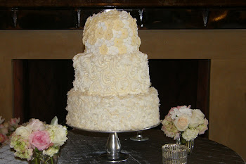 3-tier round coconut, buttercream, and edible flowers