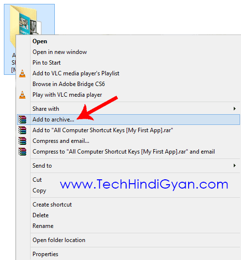 Right Click On Folder And Click Add To Archive...