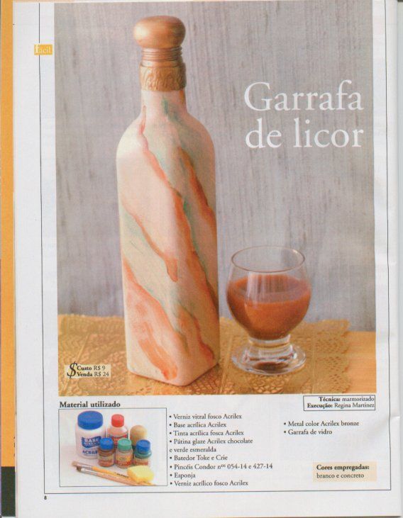 Lili Fazendo Arte: Passo a Passo Pintura em Vidro: Garrafa de Licor