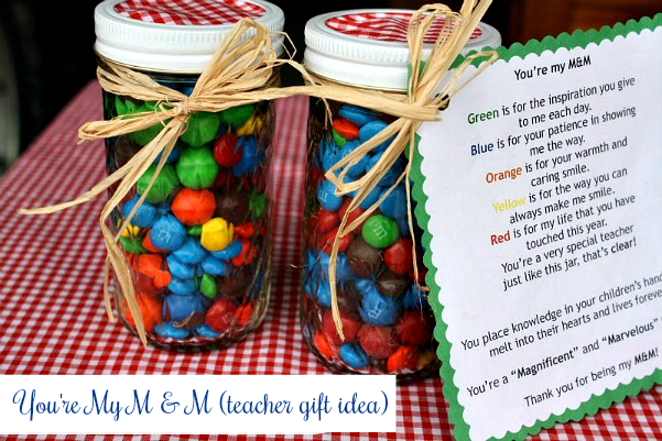 M&M Candy Tag Teacher Gift Tag Many Thanks Much Appreciation 
