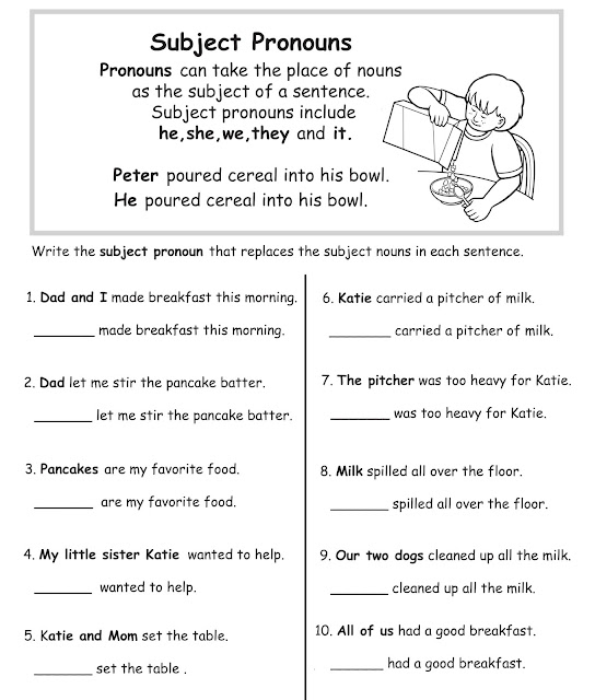 Compound Subject And Object Pronouns Worksheet