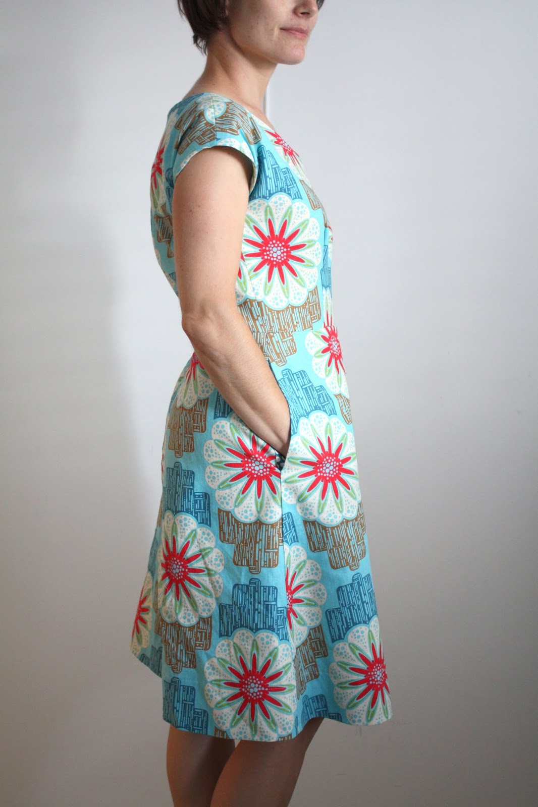 Ribbon Tee Dress - Pink / Blue Stripe