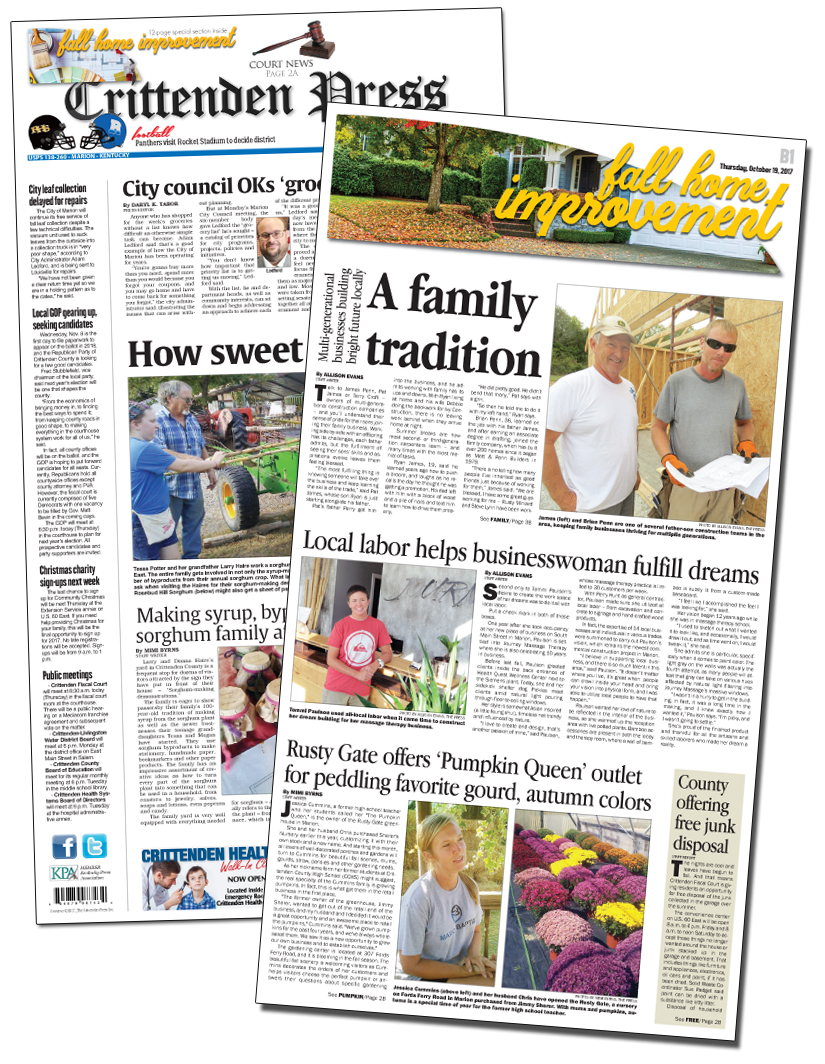 The Press Online What's news this week in Crittenden County...