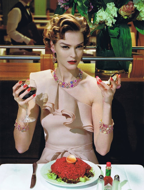 A Precious Glam : Carmen Kass by Miles Aldridge for  Vogue Italia, March 2011