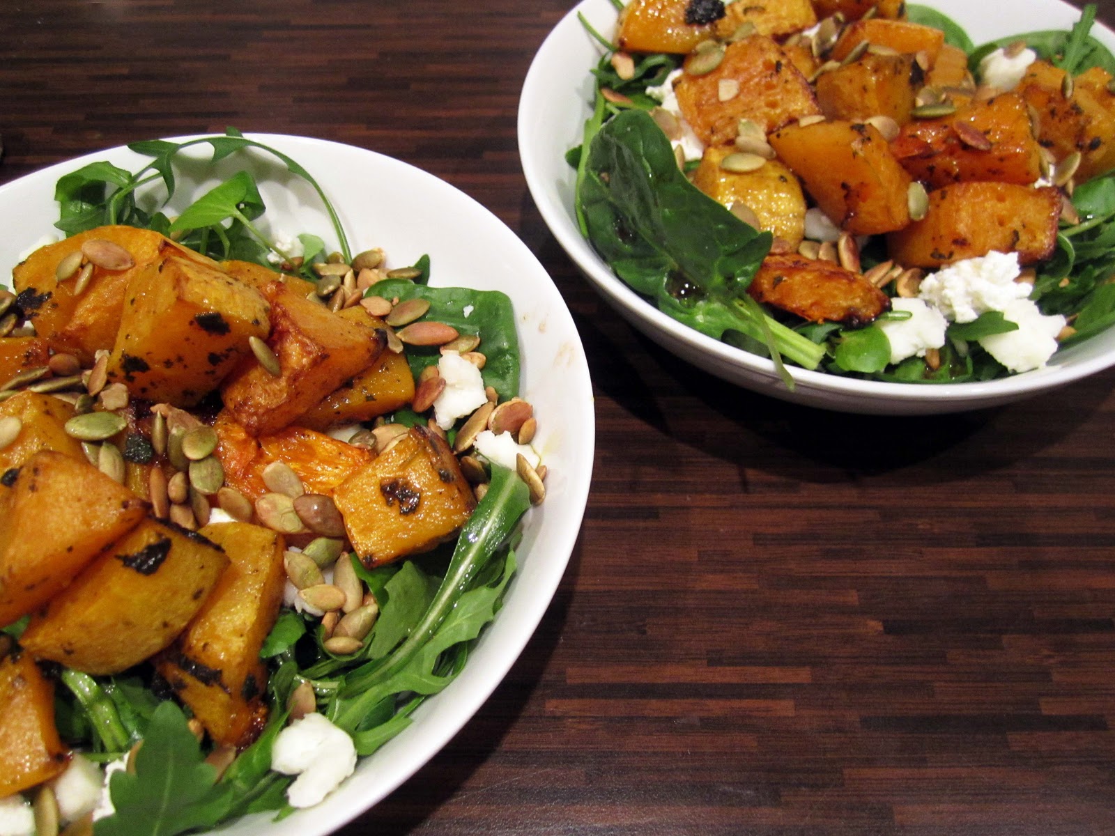 Roast butternut squash, goats cheese and pumpkin seed salad The Grazer