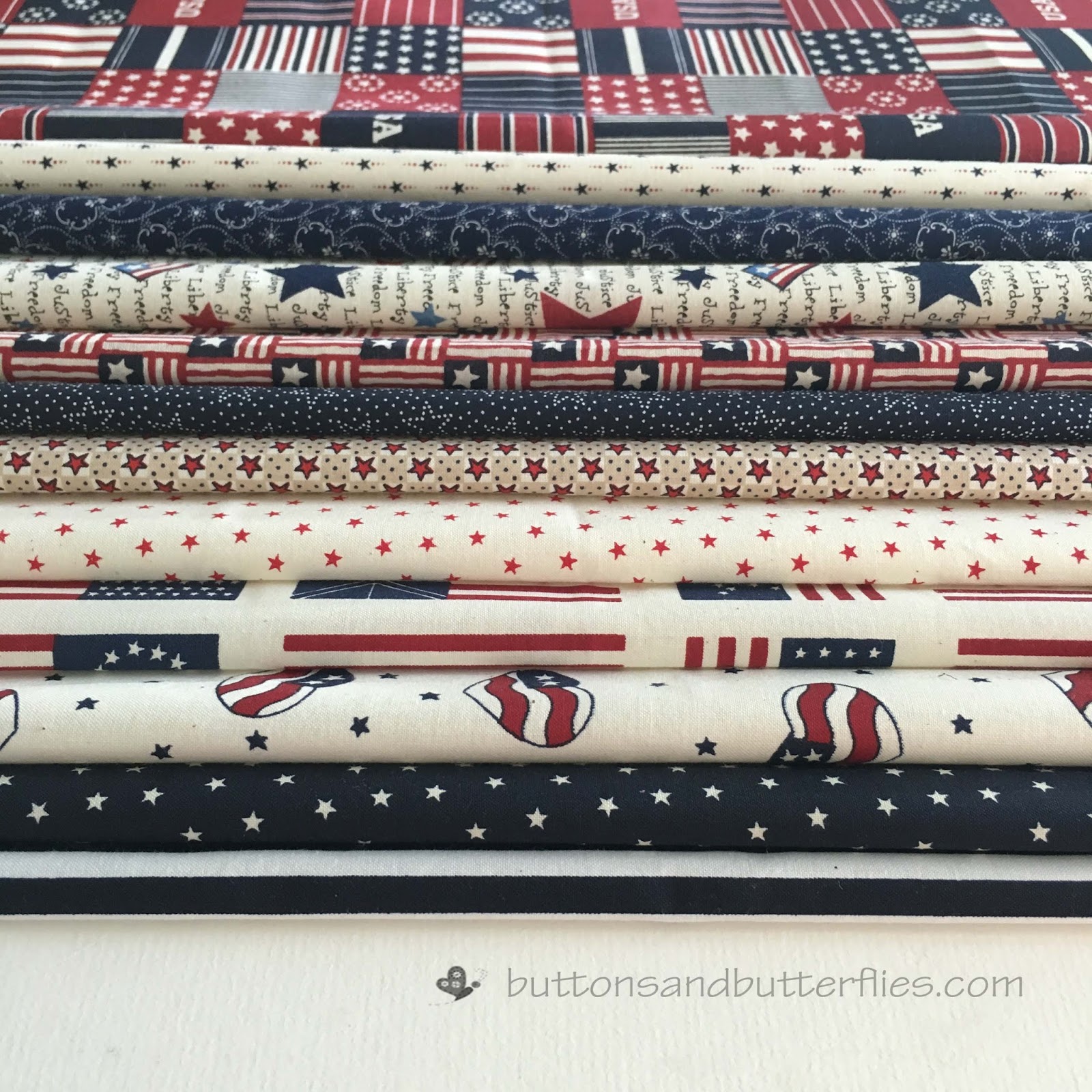 Buttons and Butterflies Independence Day {Quilt}