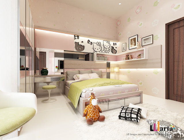 Desain Interior Kamar Anak Hello Kitty