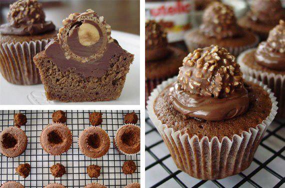 Cupcake de Nutella com Ferrero Rocher