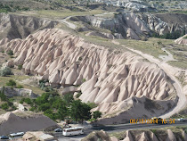 Nascent Fairy Tower pinnacles in various stages of development, Cappadocia, Central Turkey