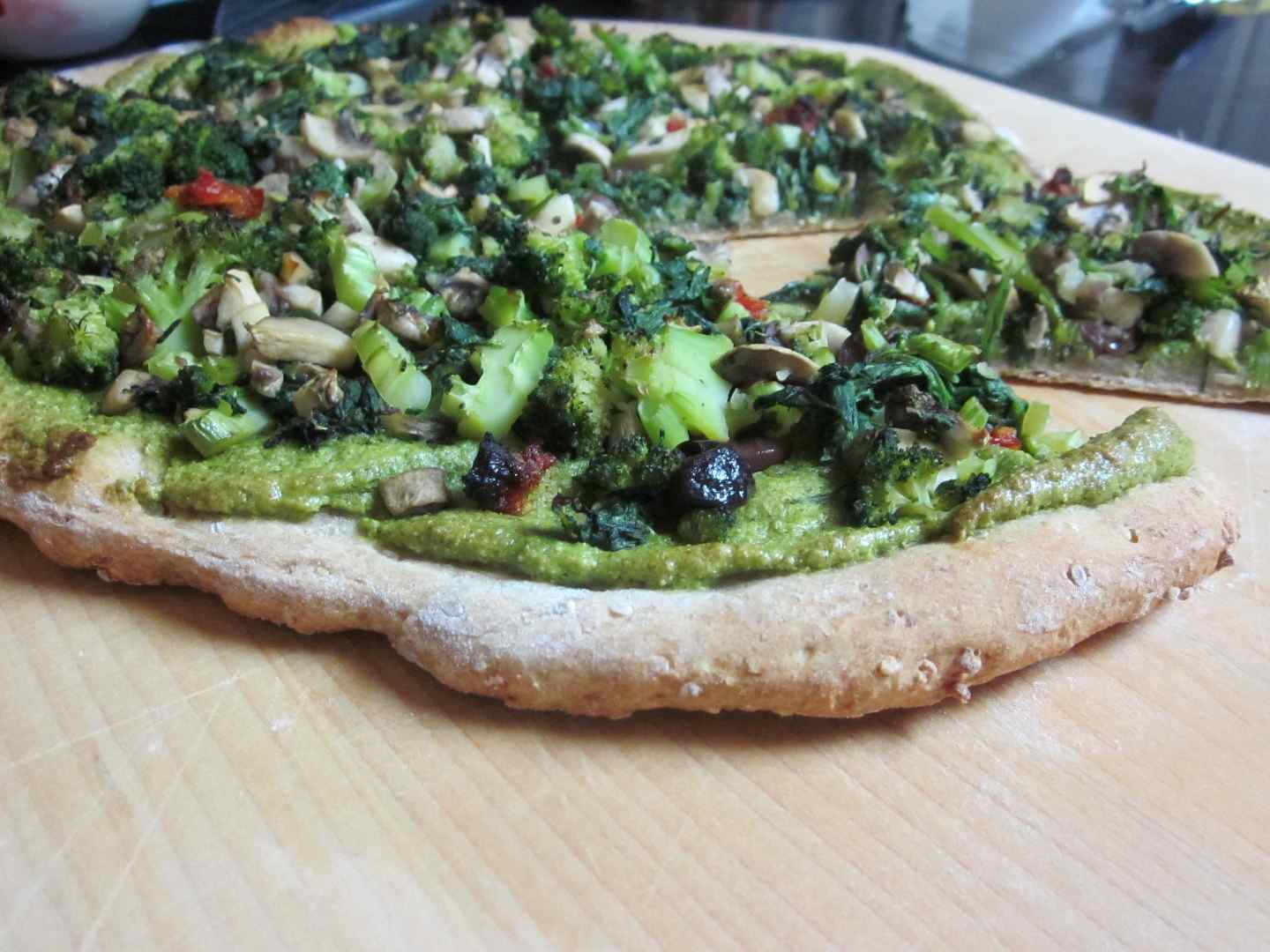 Karen’s Vegan Kitchen Seriously Green Pizza with Whole Wheat Quinoa Crust