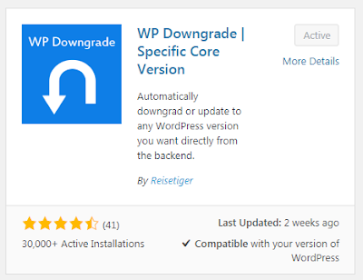 Cara Downgrade Versi Wordpress