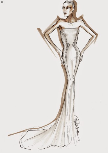 Roberto Cavalli sketch of the gown