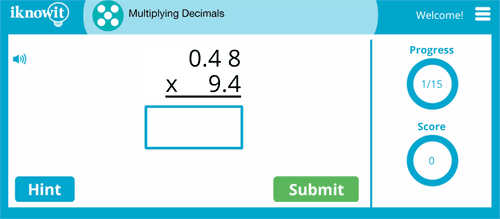 Multiplying decimals online activity