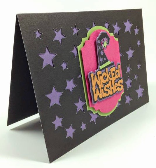 Cricut Artfully Sent Cricut cartridge Wicked Wishes card sideview