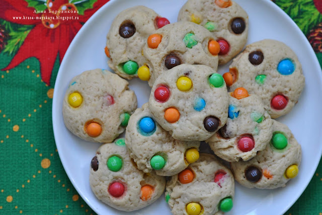 печенье, домашнее печенье, печенье с M&M's, красивое печенье, вкусное