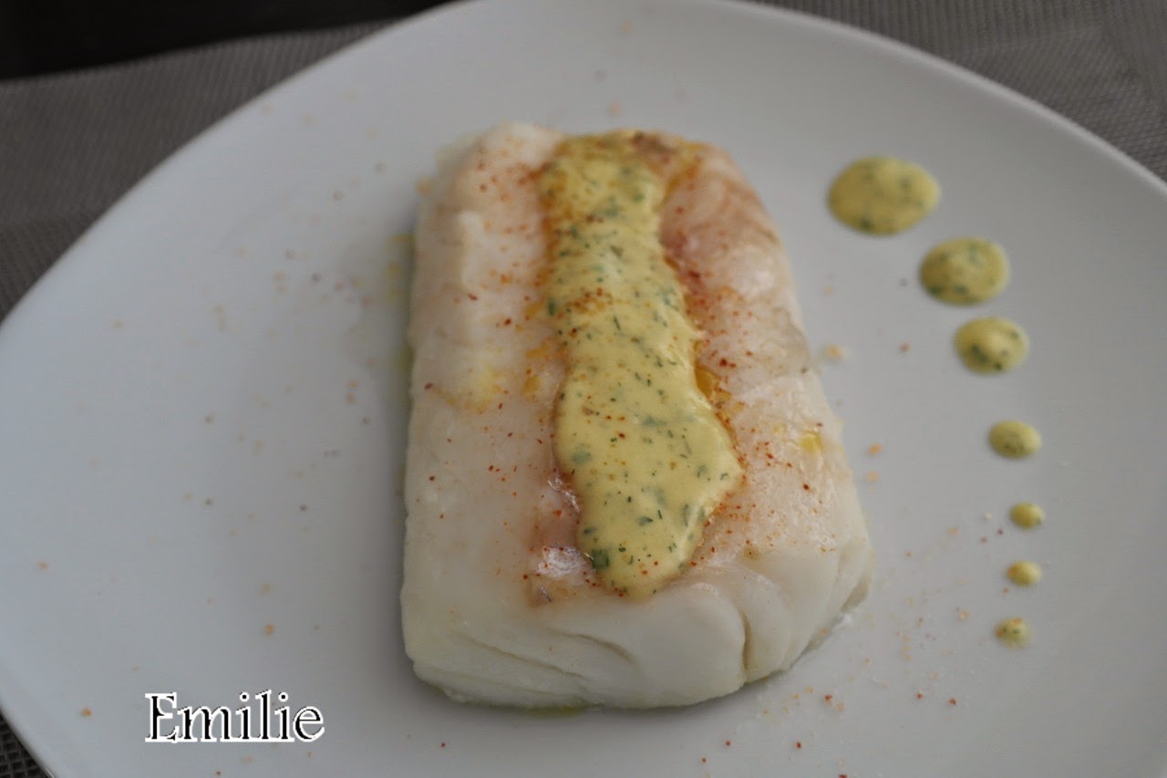 Trois,deux,un je cuisine Dos de cabillaud au four sauce Hollandaise