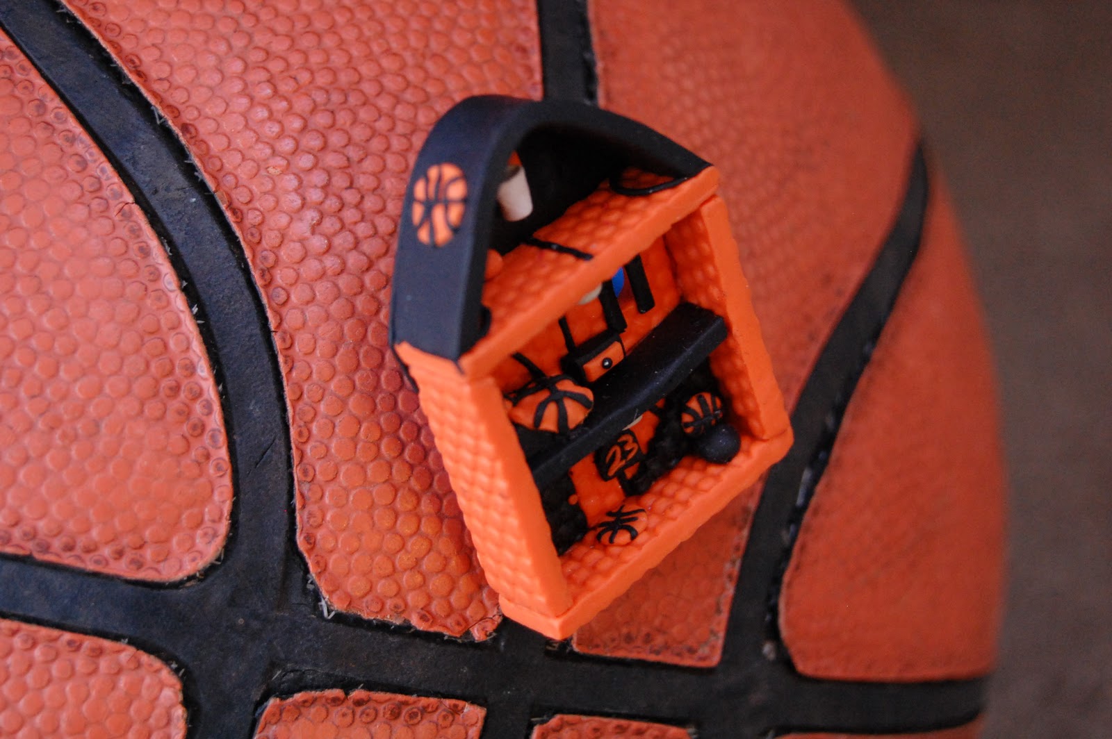 Quetz clay creations Basketball house necklace