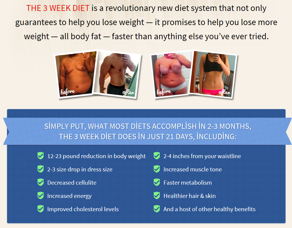  the 3 week diet review