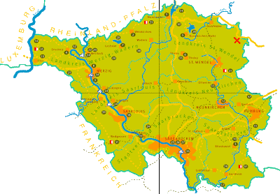 Deutschlandkarte blog: Saarland Karte Regionen Bild