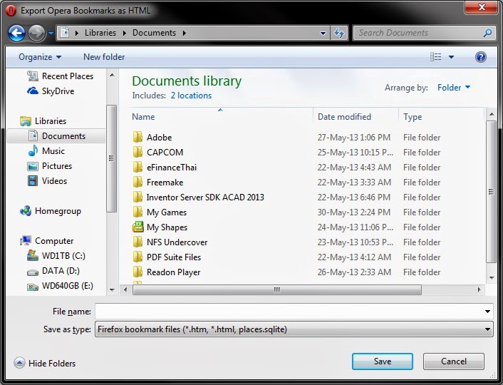 บุญมี บุญมีมา วิธีเก็บ bookmarks ของ  Browser ต่างๆ ( Export