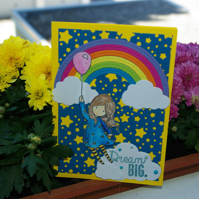 [DIY] Dream Big Flying Girl with Balloon & Rainbow  Träum groß Fliegendes Mädchen mit Luftballon und Regenbogen  Santoro Gorjuss Fly With Me
