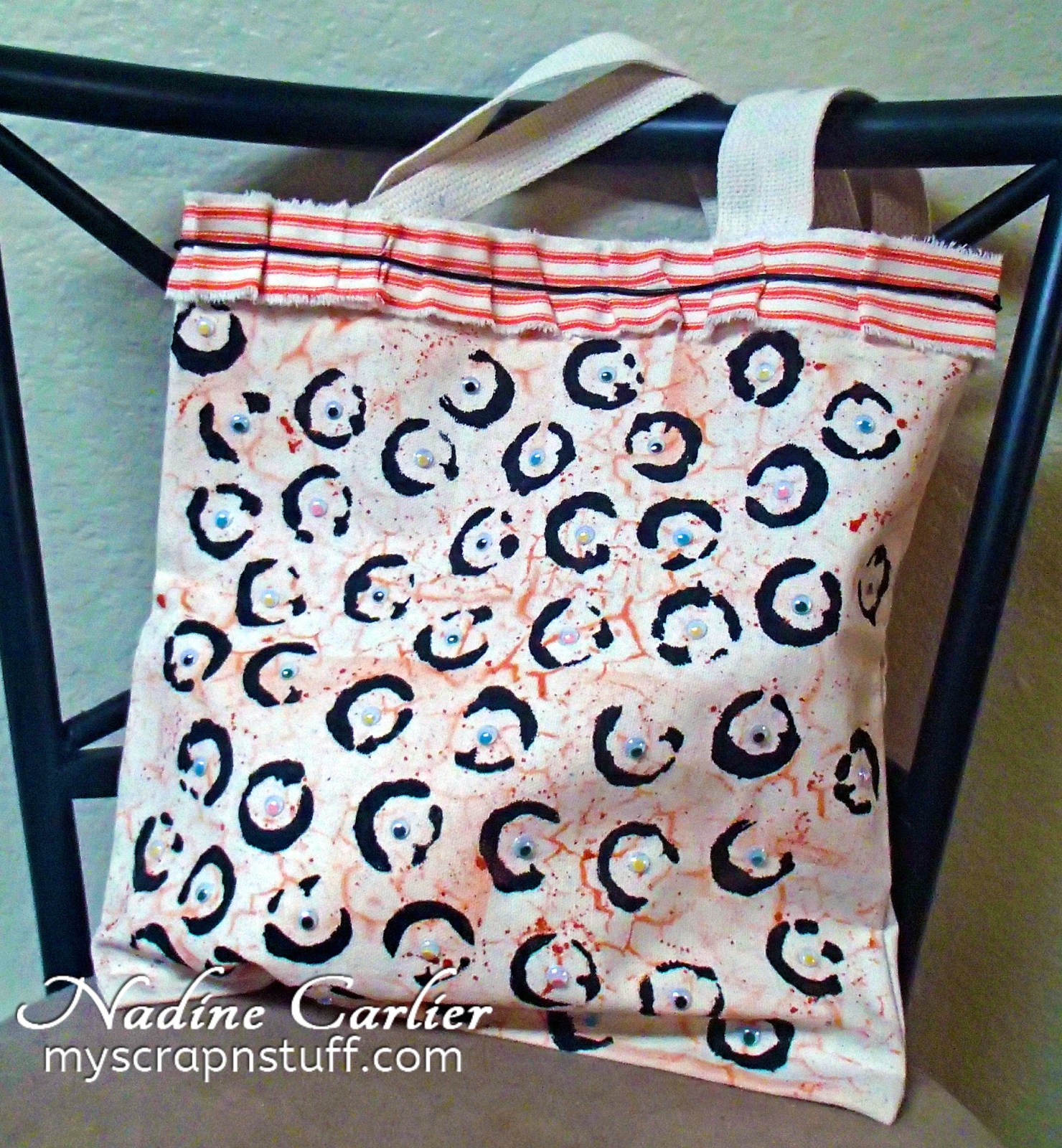 Easy DIY Trick or Treat Canvas Tote Bag Nadine Carlier