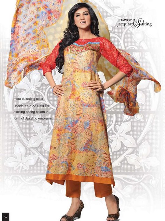 Dawood Jacquard Lawn Collection 2012 By Dawood Textiles Sana Safina