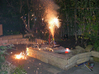 firework party in the garden