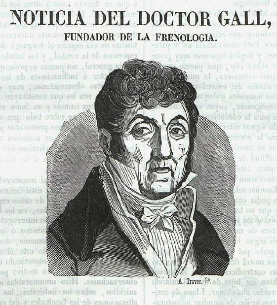 Doctor Franz Joseph Gall, grabado publicado en El Fénix, Valencia, 2-5-1847