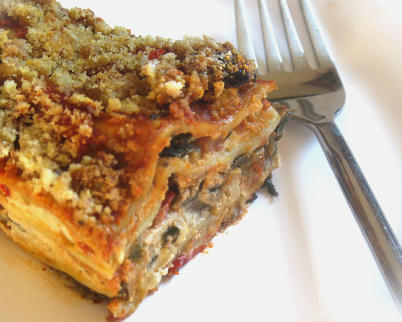 Vegetarian Lasagna with Chunky Tomato Sauce and Cashew Bechamel Lisa