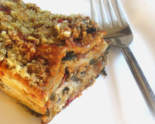 Vegetarian Lasagna with Chunky Tomato Sauce and Cashew Bechamel Lisa